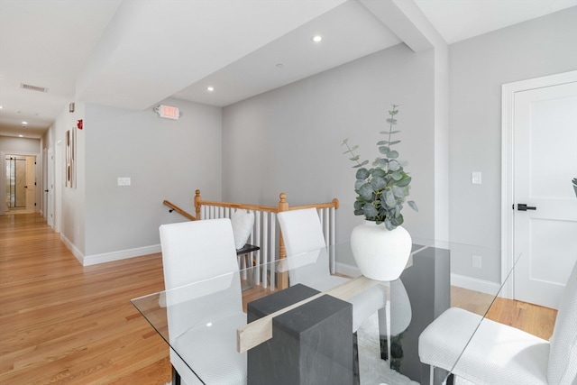 dining area featuring light hardwood / wood-style floors