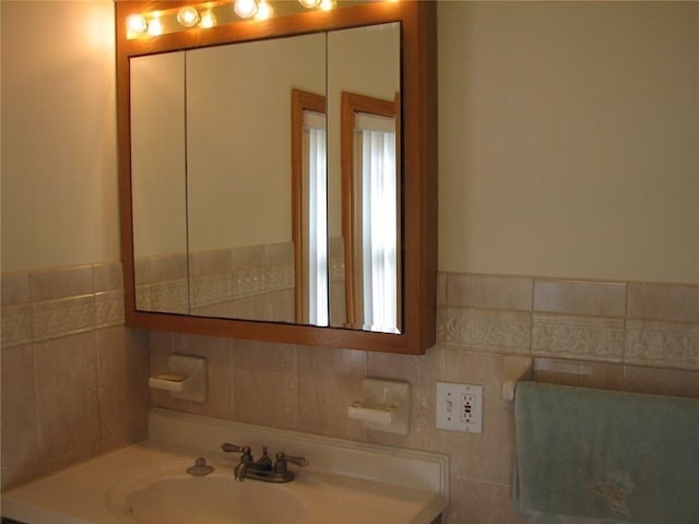 436 Brown St, Attleboro, MA 02703 - bathroom with tile walls and vanity