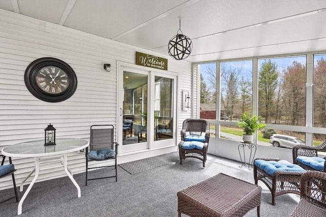 view of sunroom