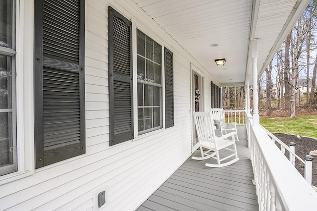 deck with a porch