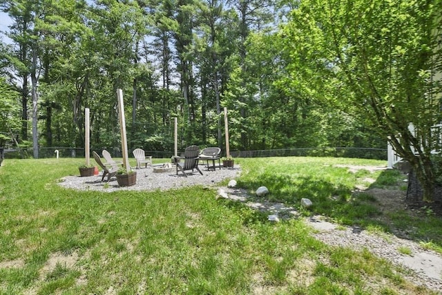 180 Slab Bridge Rd, Freetown, MA 02702 - view of yard featuring a fire pit