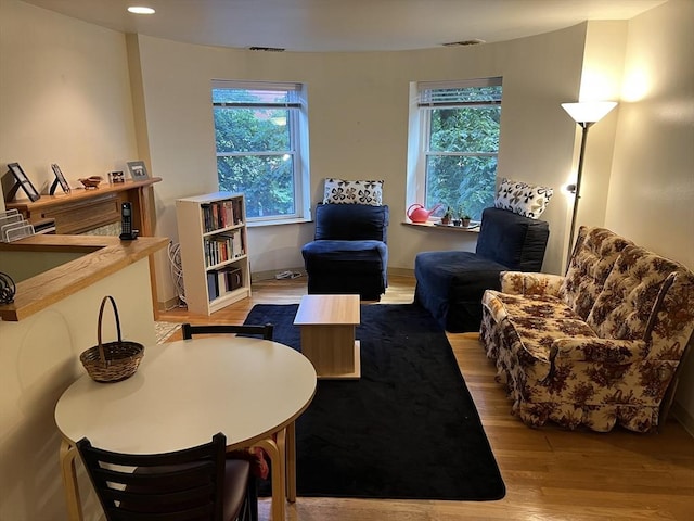 87 Gainsborough St Unit 202, Boston, MA 02115 - living room featuring wood finished floors and recessed lighting