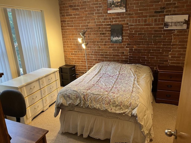 87 Gainsborough St Unit 202, Boston, MA 02115 - bedroom with brick wall and carpet floors