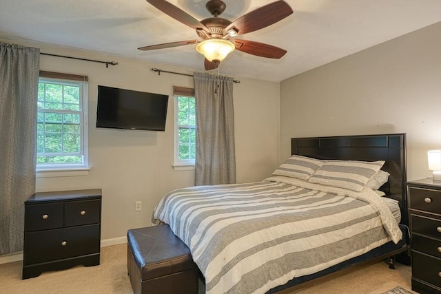 280 Elm St Unit 26, Marlborough, MA 01752 - bedroom with light colored carpet, baseboards, and a ceiling fan