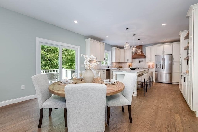 131 Colts Way, Attleboro, MA 02703 - dining area featuring wood finished floors, recessed lighting, and baseboards
