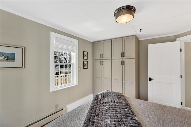 mudroom featuring baseboards and a baseboard heating unit