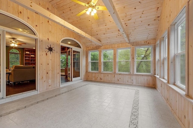 14 Preservation Way, Westford, MA 01886 - unfurnished sunroom with wooden walls, wood ceiling, and plenty of natural light