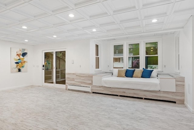 14 Preservation Way, Westford, MA 01886 - interior space with recessed lighting, baseboards, a baseboard radiator, and coffered ceiling
