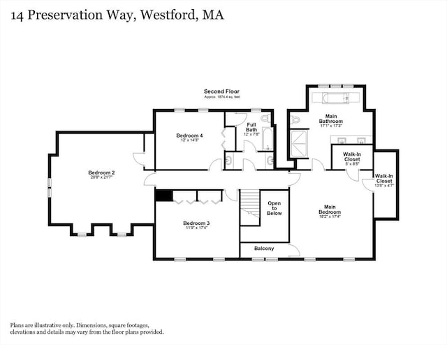 14 Preservation Way, Westford, MA 01886 - floor plan / room layout