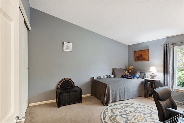425 Main St Unit 8B, Hudson, MA 01749 - bedroom featuring lofted ceiling, light colored carpet, and baseboards