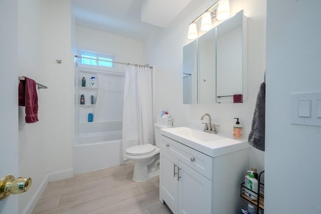 36-38 Elm Hill Park, Boston, MA 02121 - bathroom featuring vanity, toilet, shower / bath combo with shower curtain, and wood finished floors