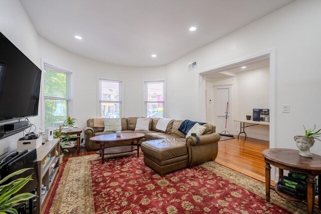 36-38 Elm Hill Park, Boston, MA 02121 - living area with wood finished floors and recessed lighting