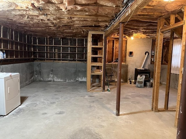 basement with independent washer and dryer