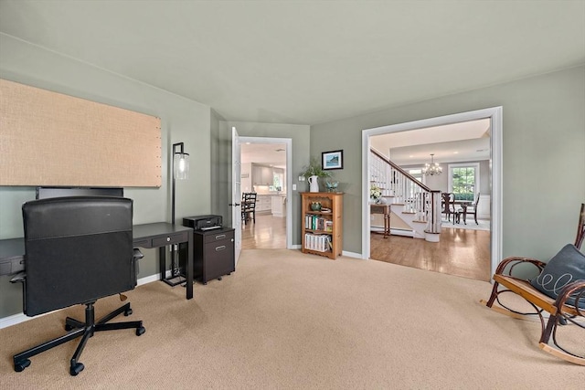 148 Old Schoolhouse Ln, Hanover, MA 02339 - office space featuring a chandelier and carpet flooring