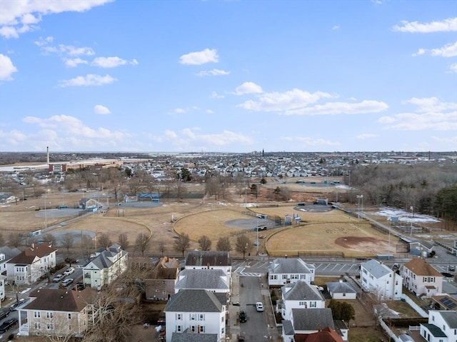 aerial view with a residential view