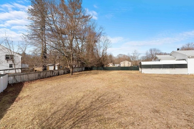 view of yard featuring fence