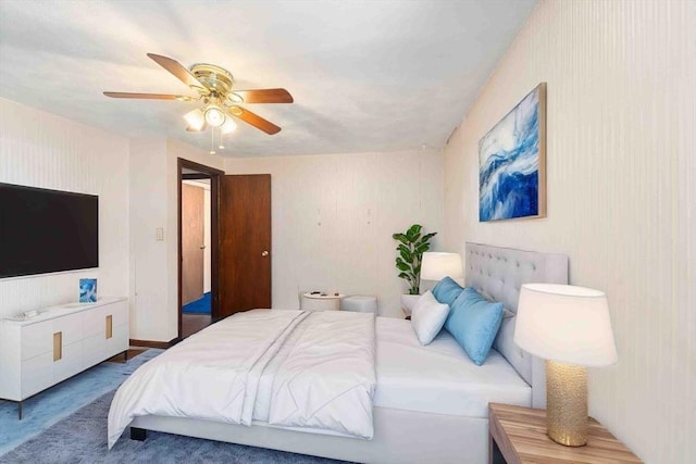 bedroom featuring a ceiling fan