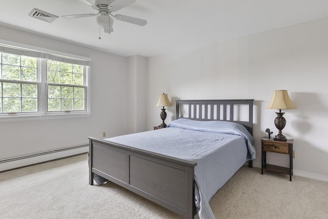 27 N Brigham Hill Rd, Grafton, MA 01536 - carpeted bedroom featuring a baseboard heating unit and a ceiling fan