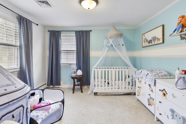 27 N Brigham Hill Rd, Grafton, MA 01536 - bedroom featuring carpet flooring, a baseboard heating unit, and ornamental molding