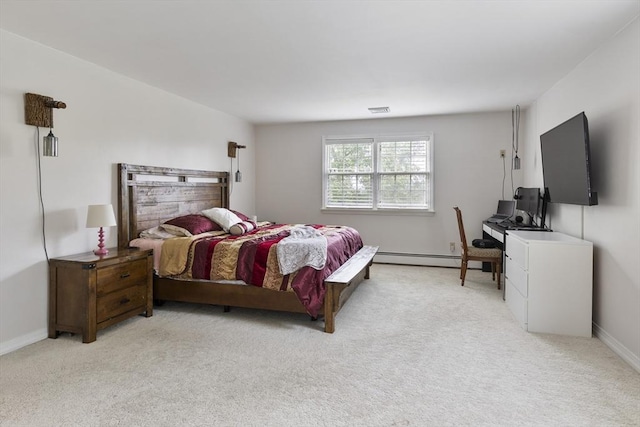 27 N Brigham Hill Rd, Grafton, MA 01536 - bedroom featuring light carpet and a baseboard heating unit