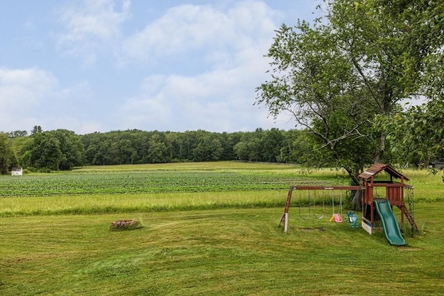 27 N Brigham Hill Rd, Grafton, MA 01536 - view of grassy yard featuring a playground and a view of countryside