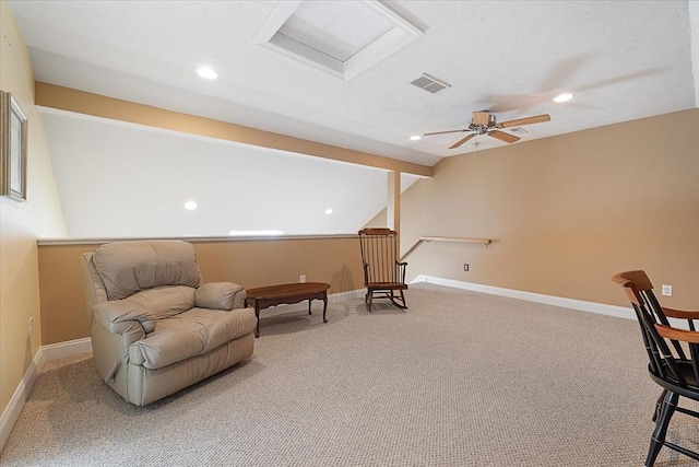 3 Angell Brook Dr Unit 3, West Boylston, MA 01583 - sitting room with carpet, recessed lighting, attic access, and a ceiling fan