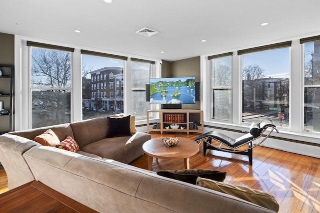 living room featuring hardwood / wood-style floors