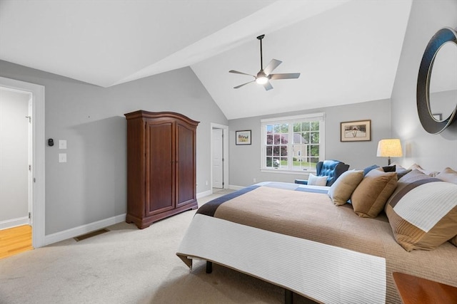 2 Darby Pt Unit 2, Mashpee, MA 02649 - bedroom featuring lofted ceiling, ceiling fan, and light colored carpet