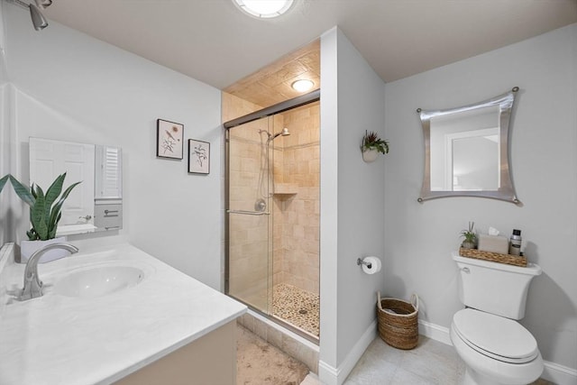 2 Darby Pt Unit 2, Mashpee, MA 02649 - bathroom with a stall shower, vanity, and tile patterned flooring