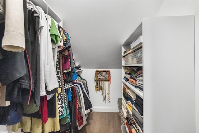spacious closet featuring wood finished floors