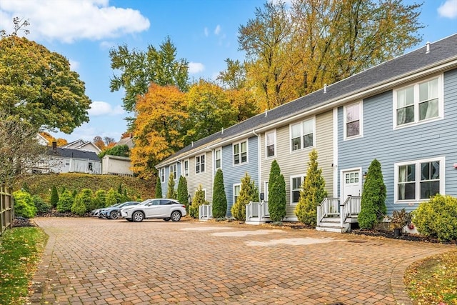 view of front of home with a residential view