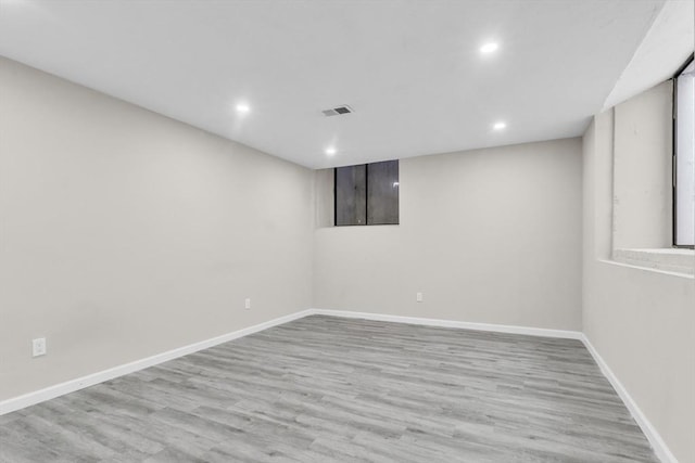 empty room featuring light hardwood / wood-style floors