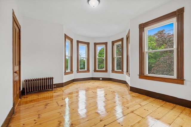 42 Middlesex St, Chelmsford, MA 01863 - spare room featuring radiator, light wood finished floors, and baseboards