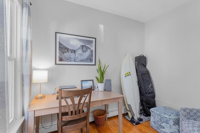 office featuring hardwood / wood-style flooring