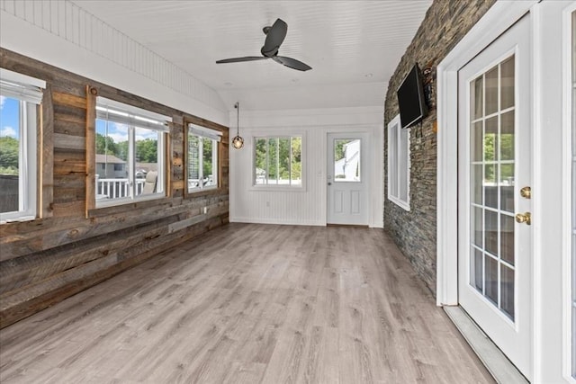35 E Glen Dr, Westfield, MA 01085 - unfurnished sunroom featuring wood finished floors, healthy amount of natural light, and wood walls