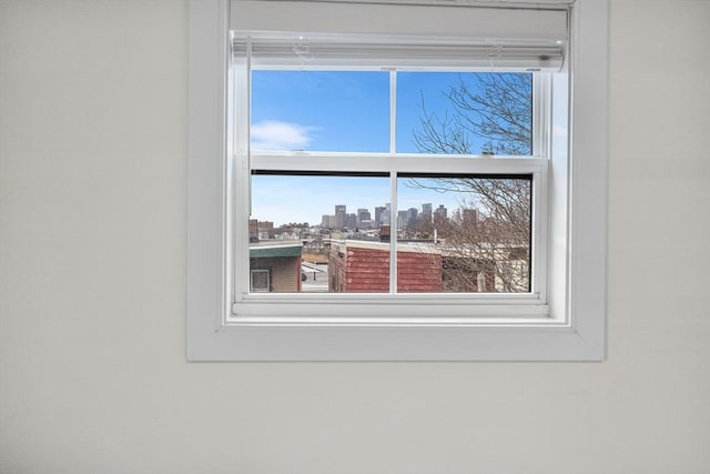 room details featuring a view of city