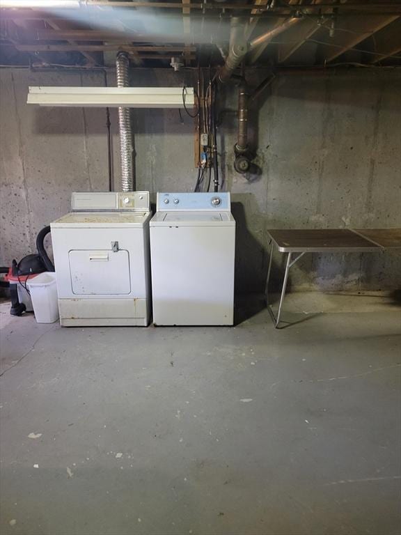 115 Captain Chase Rd, Yarmouth, MA 02664 - unfinished below grade area featuring washer and clothes dryer