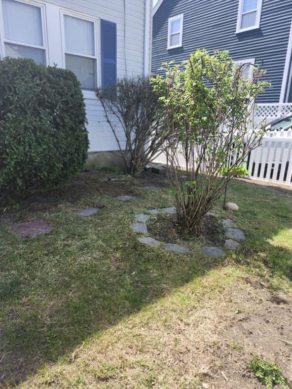 view of yard featuring fence