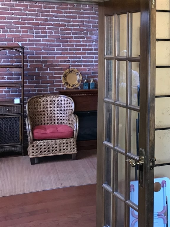 interior space featuring hardwood / wood-style floors and french doors