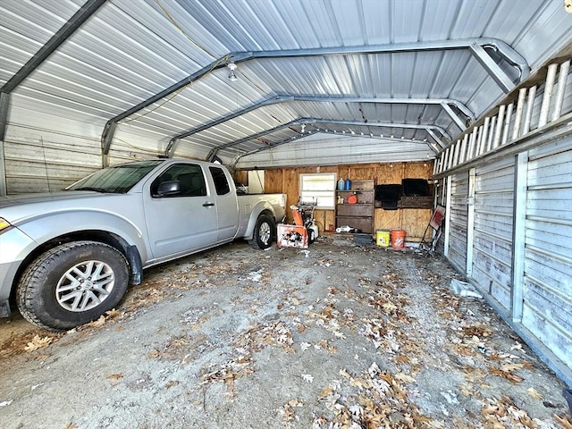 view of garage