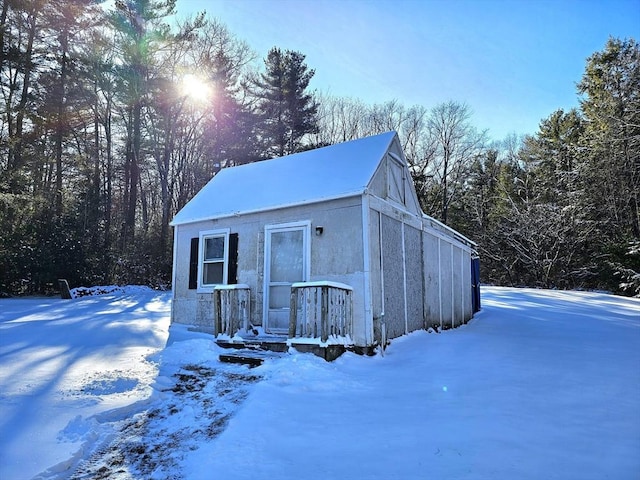 view of snow covered structure