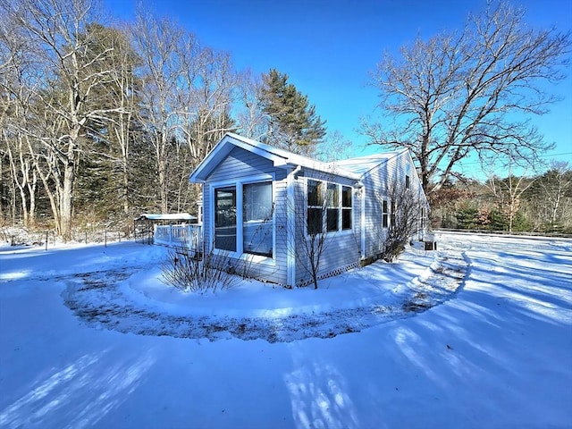 view of snowy exterior