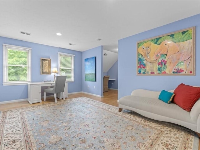 29 Shermans Way, Westwood, MA 02090 - office with wood finished floors, recessed lighting, and lofted ceiling