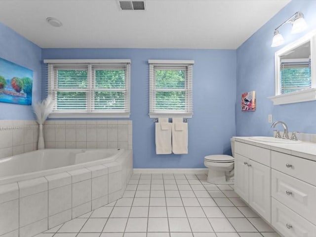 29 Shermans Way, Westwood, MA 02090 - full bath with a garden tub, vanity, and tile patterned flooring