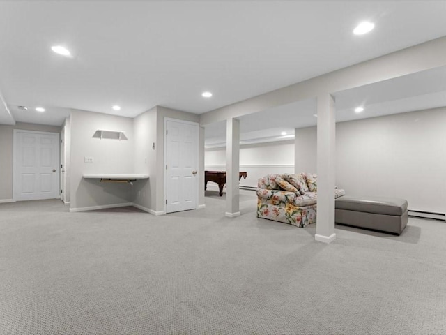29 Shermans Way, Westwood, MA 02090 - carpeted living room featuring recessed lighting and baseboard heating