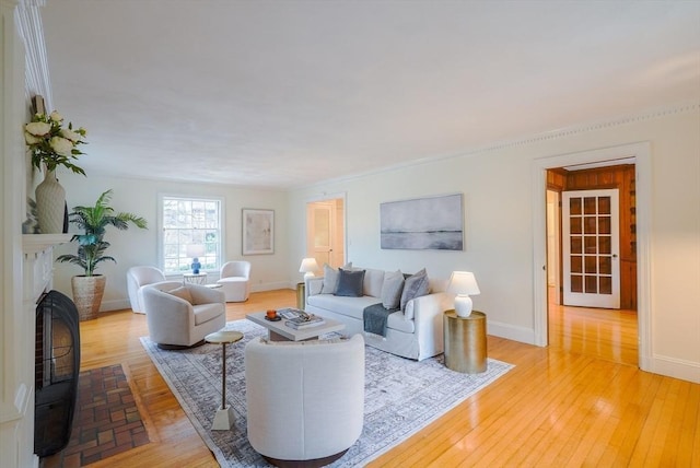 living room with light wood-type flooring