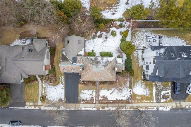 view of snowy aerial view