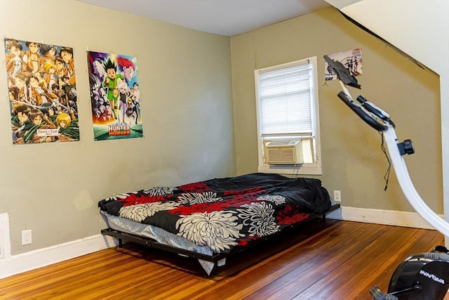 58-60 Virginia St, Springfield, MA 01108 - bedroom featuring hardwood / wood-style floors, cooling unit, and baseboards