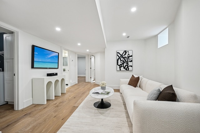 living room featuring light hardwood / wood-style floors