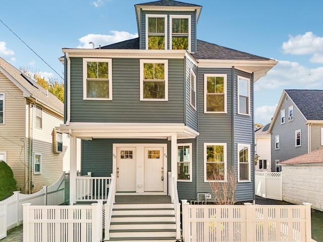 view of front of home featuring covered porch